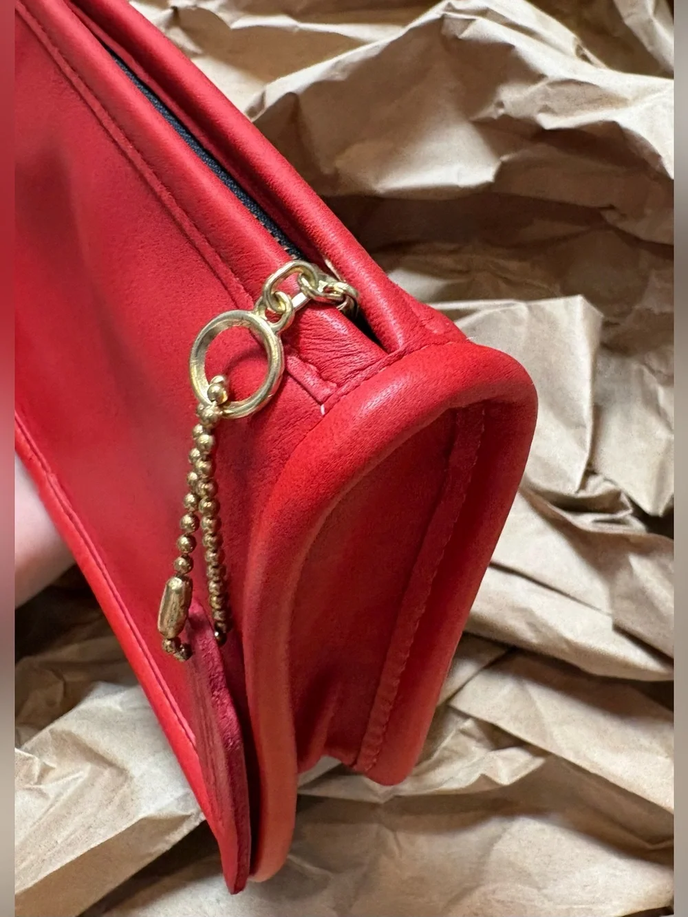 RARE New Tomato Cherry Red Vintage COACH Chunky Case Multipurpose Pouch 7165